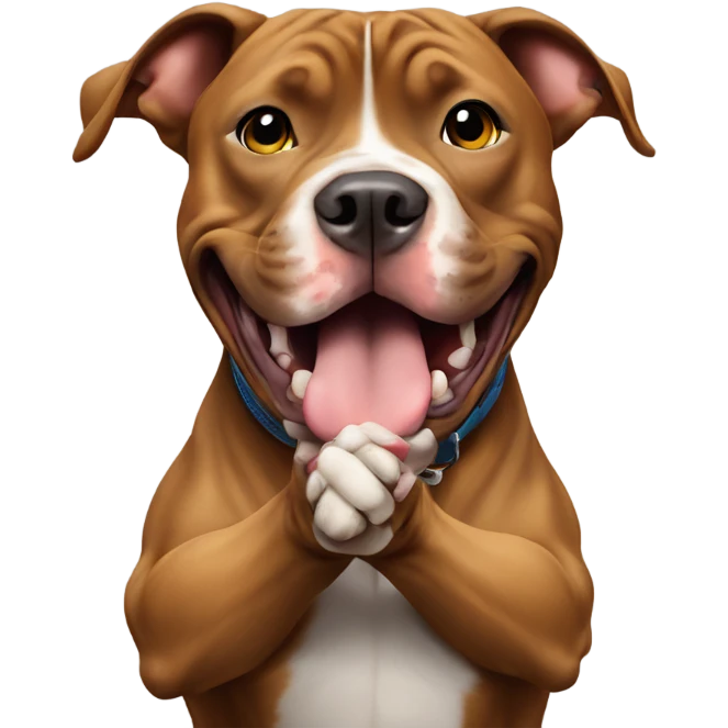 Pit bull clapping hands emoji