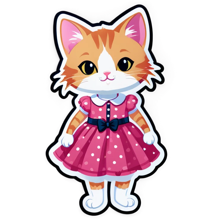 Cat wearing a dress emoji