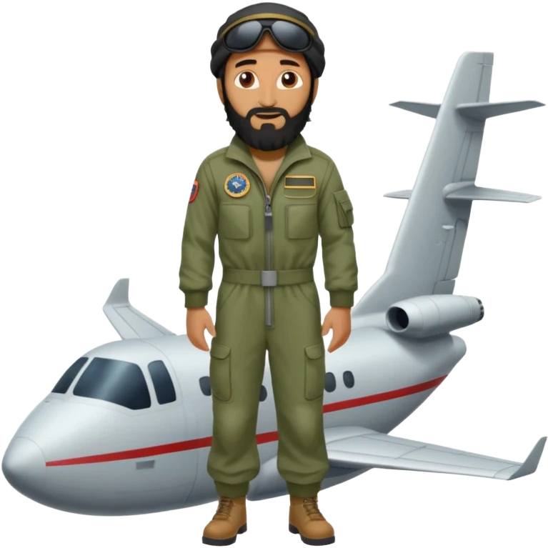 Osama bin Ladin standing on top of a plane emoji
