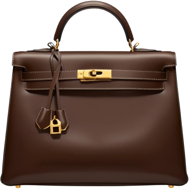 hermes kelly deep chocolate brown color bag emoji