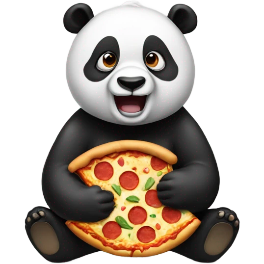  A panda eating pizza  emoji