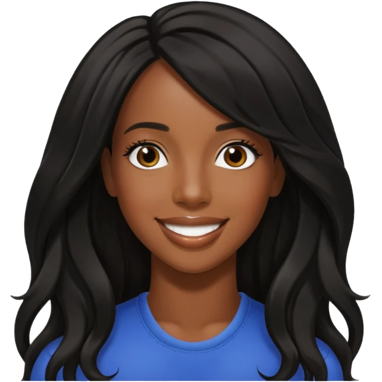 Kelly Rowland with black long hair emoji