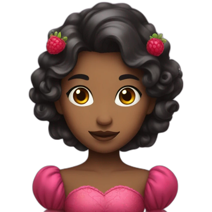 cute raspberry princess with dark hair emoji