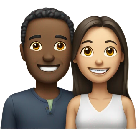 Man and woman smiling emoji
