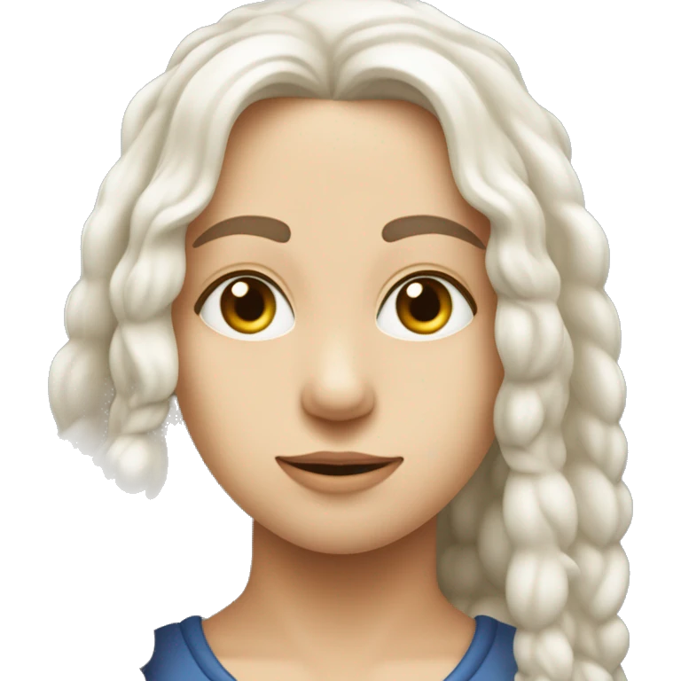 Siedzący biały maltańczyk z kokardką  emoji