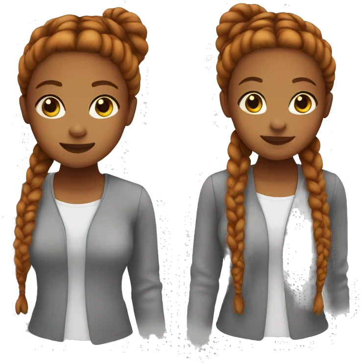 Brownskin ginger girl with braids emoji