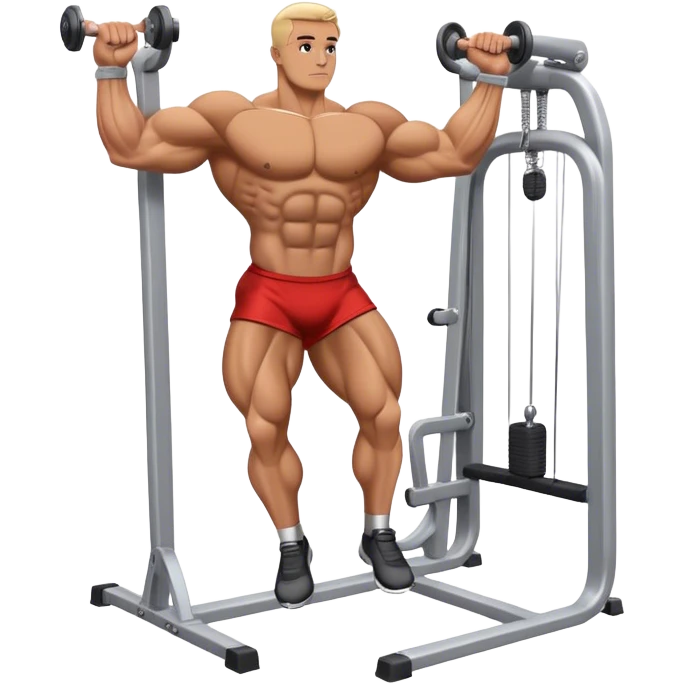 standing bodybuilder hip abduction cable machine exercise emoji