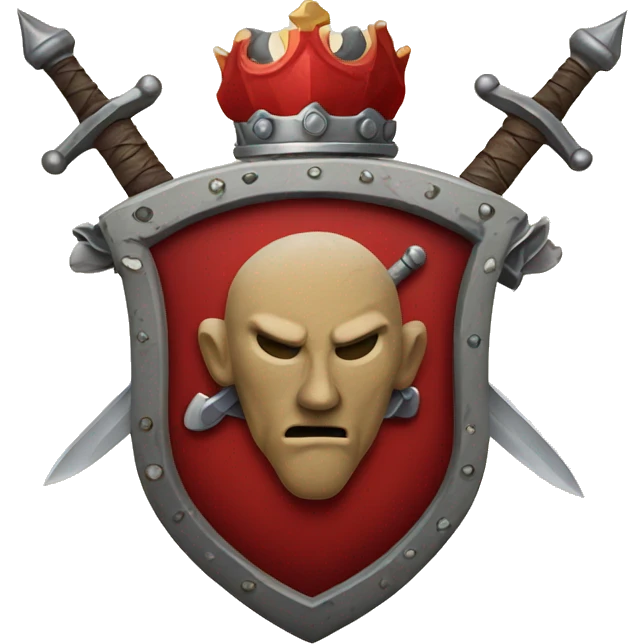 Red family crest with stones and swords emoji