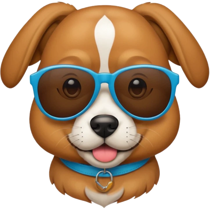 Perro con gafas en playa emoji
