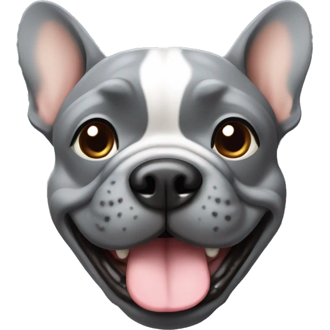 Grey frenchie dog emoji