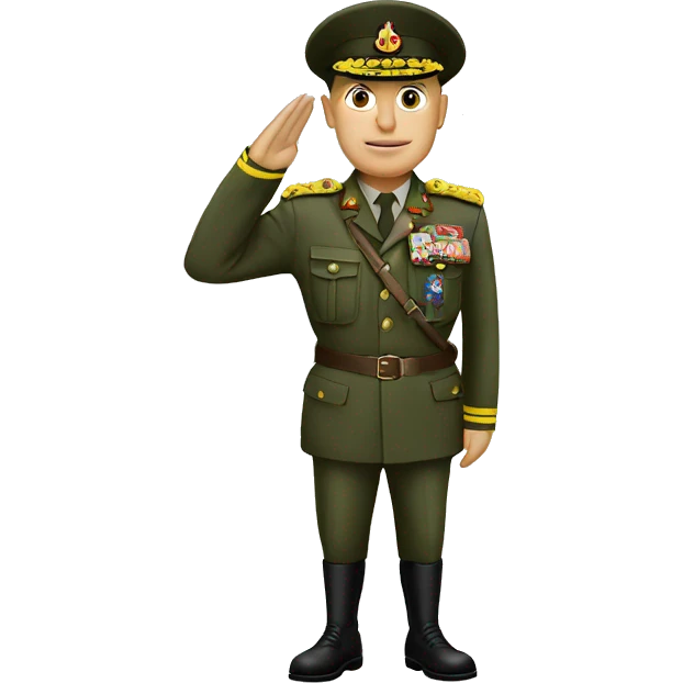 salute Romania army general emoji