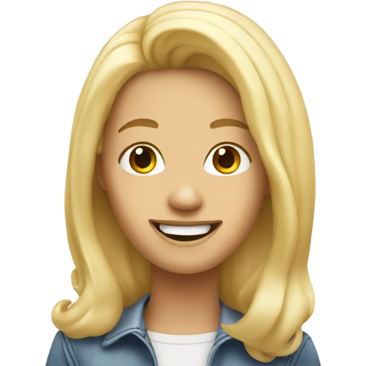 smiling blonde with long hair eating mayonnaise emoji