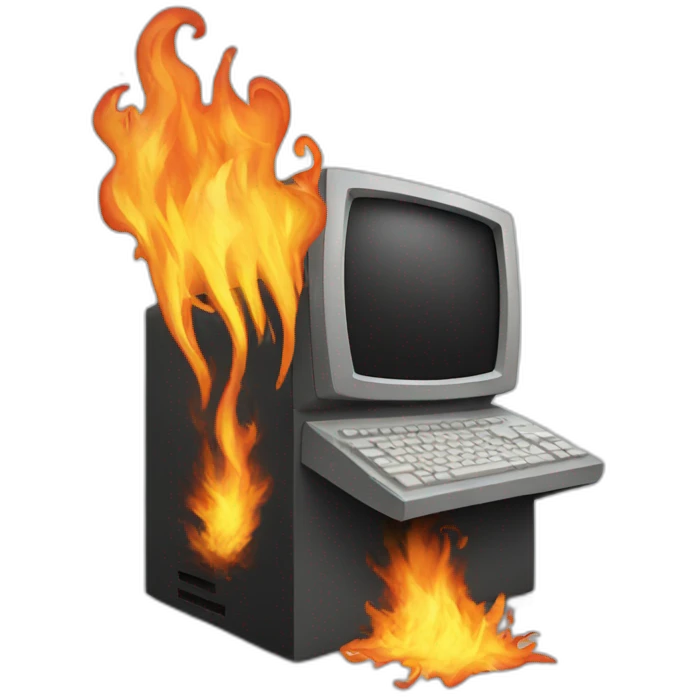 computer burning emoji