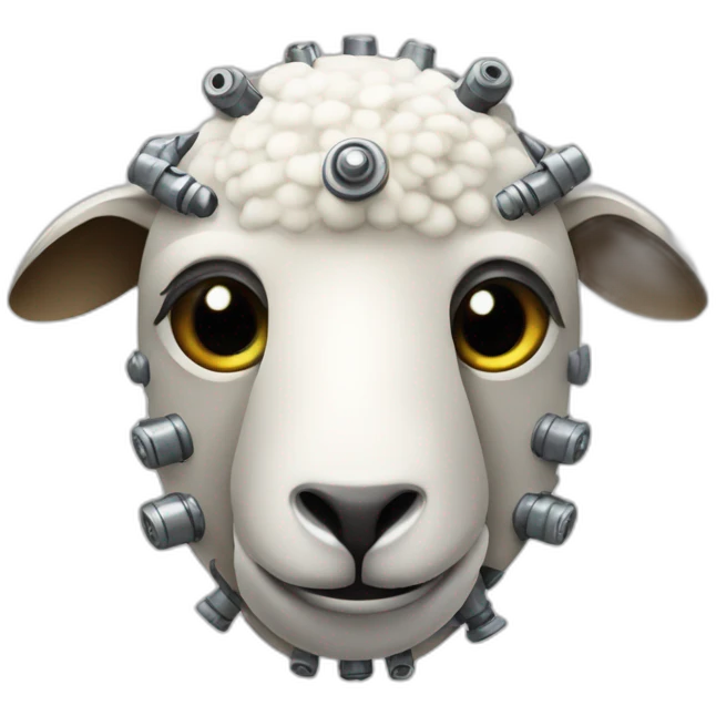 robot sheep with rivets emoji