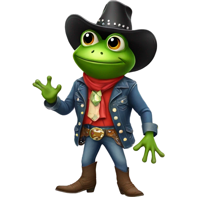 Cowboy frog at the disco emoji