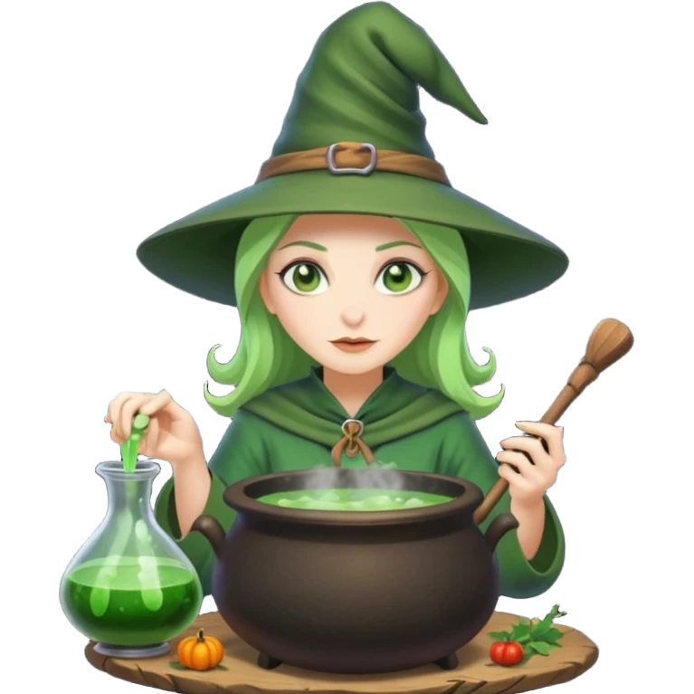 green witch cooking potion emoji
