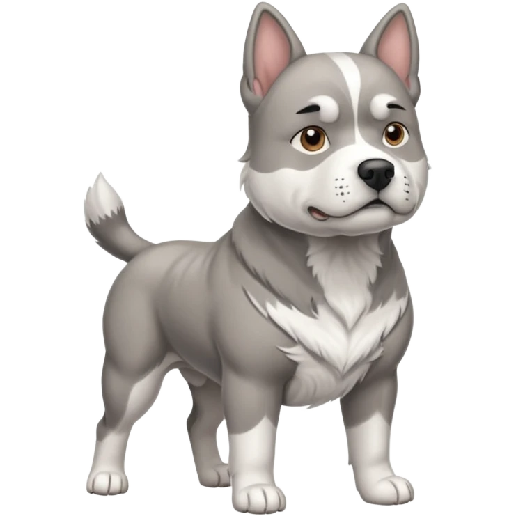 american staff dog grey & white emoji