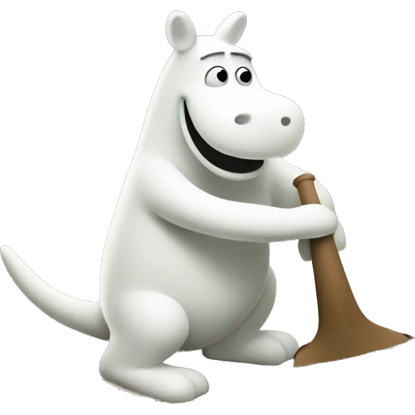 moomintroll painting a dig emoji
