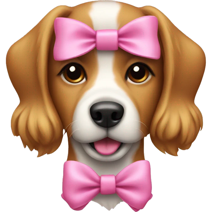 dog with a pink bow  emoji