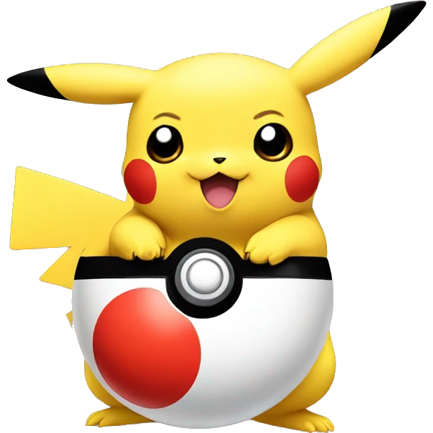 Pikachu with a pokeball emoji