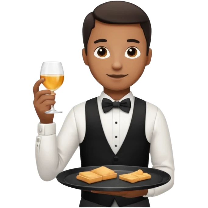 serveur avec un plateau dans la main emoji