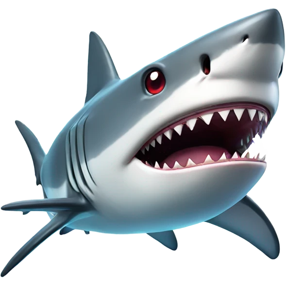 Shark with laser beams shooting out of its eyes emoji