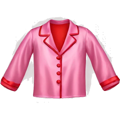 Pink silk pajamas with red bows  emoji