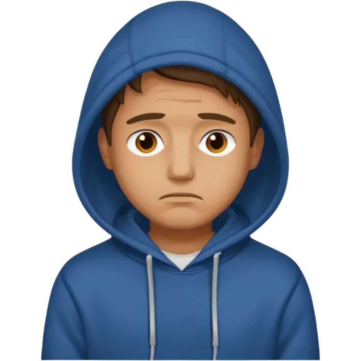 men with hoodie sad emoji