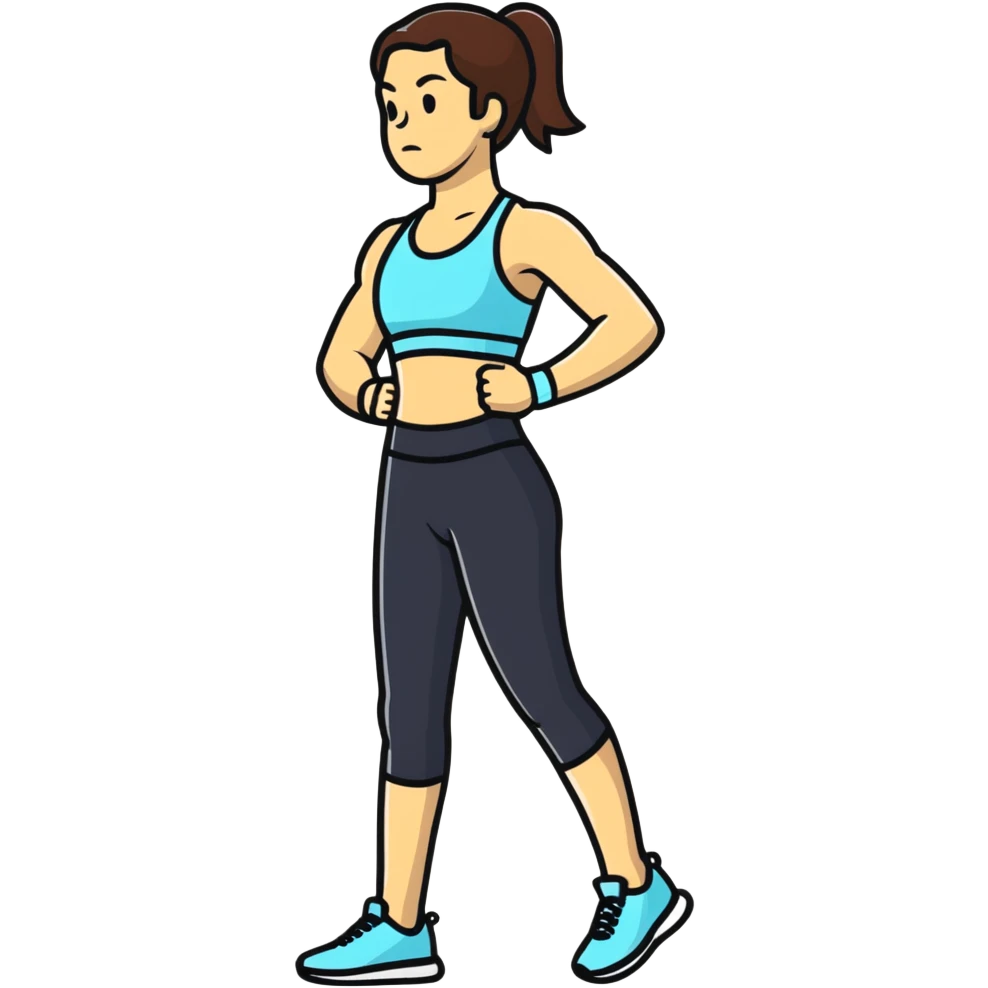 athletic woman exercising in standing position emoji