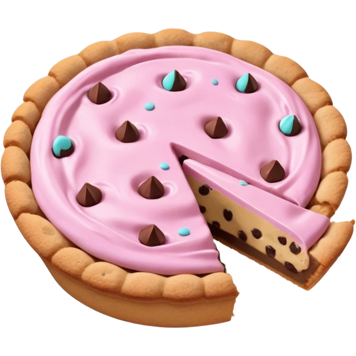 Pink pastel chocolate chip cookie pie emoji