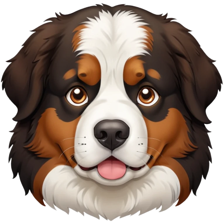 Tired and confused bernese mountain dog emoji