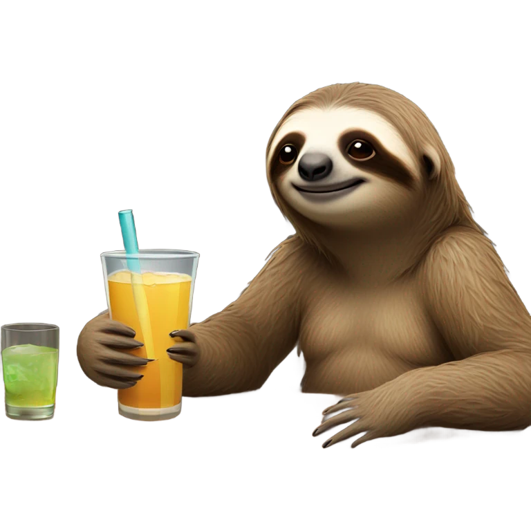 Sloth drinking at bar emoji