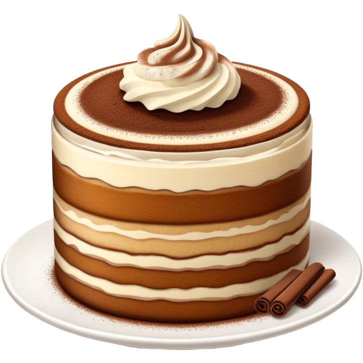 Cinematic Realistic Tiramisu Dessert Emoji, featuring layers of coffee‚Äêsoaked ladyfingers and mascarpone cream dusted with cocoa rendered with delicate textures and warm, inviting lighting. emoji