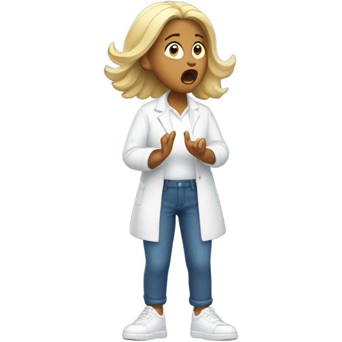 shocked woman hands up white shoes emoji