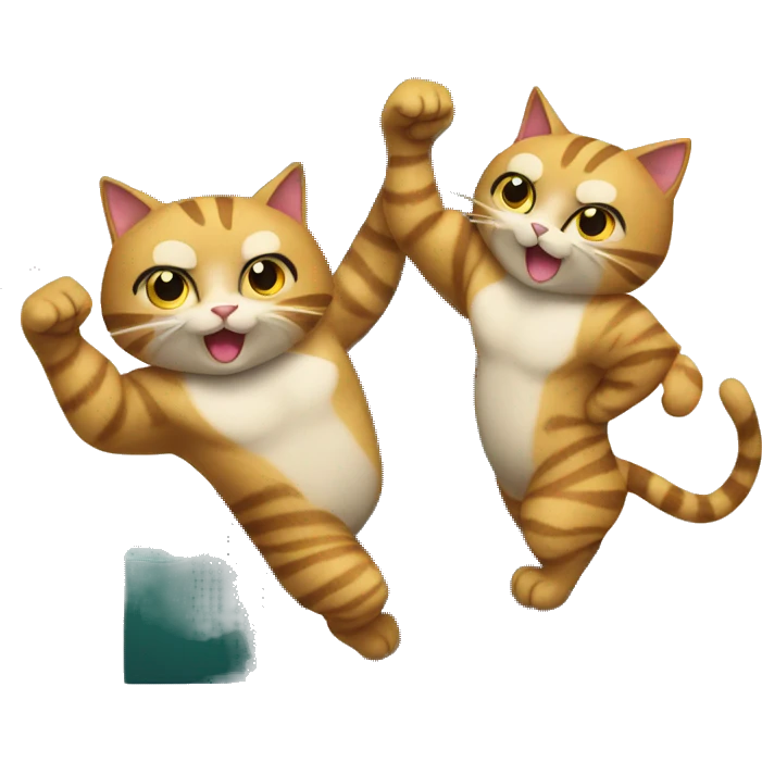 two muscular cats holding up the number 13 emoji