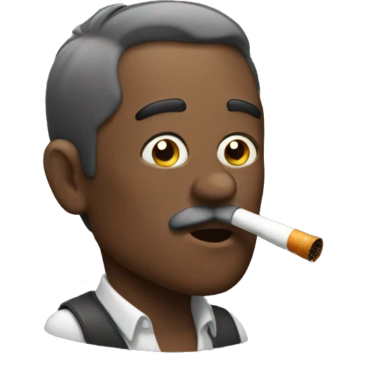 Man smoking out of pipe emoji