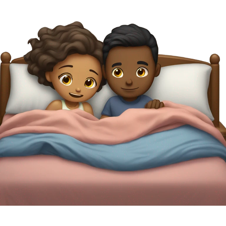 Boy Tucking girl into bed emoji