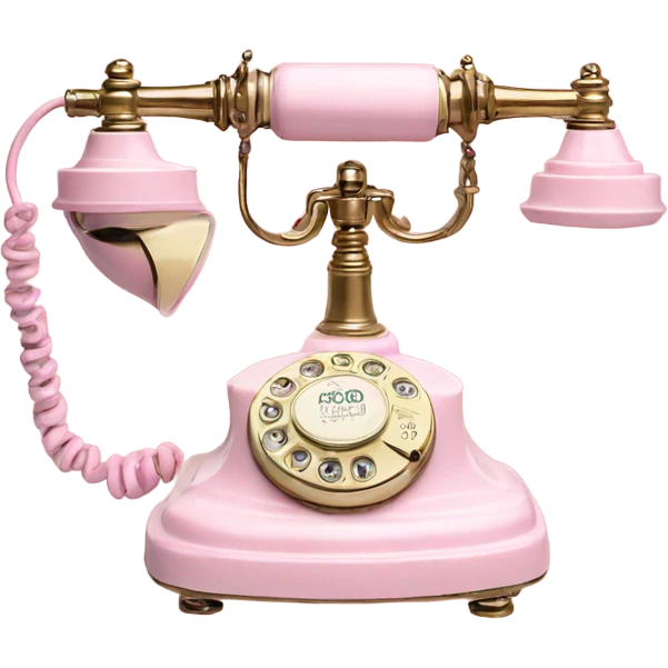 Vintage rococo Phone light pink emoji