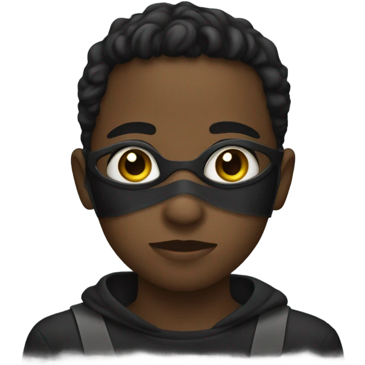 black boy with mask emoji