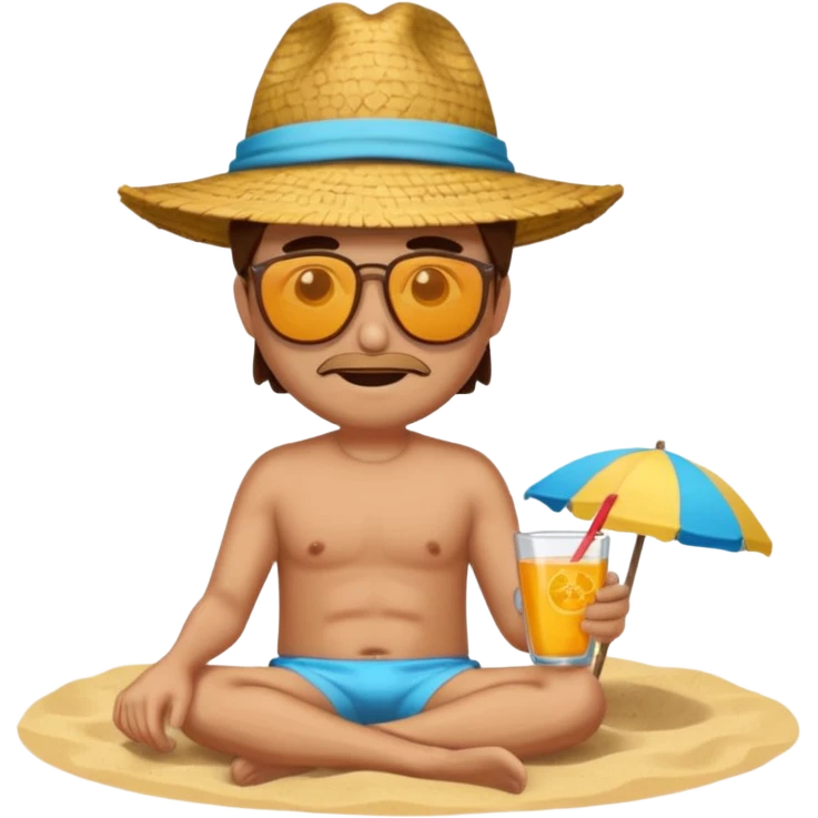 Persona tomando el sol en la playa emoji