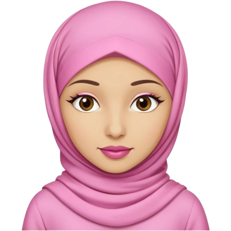 hijabi muslim girl with pink and coquette outfit emoji