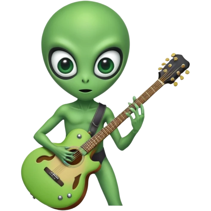 alien with guuitar emoji