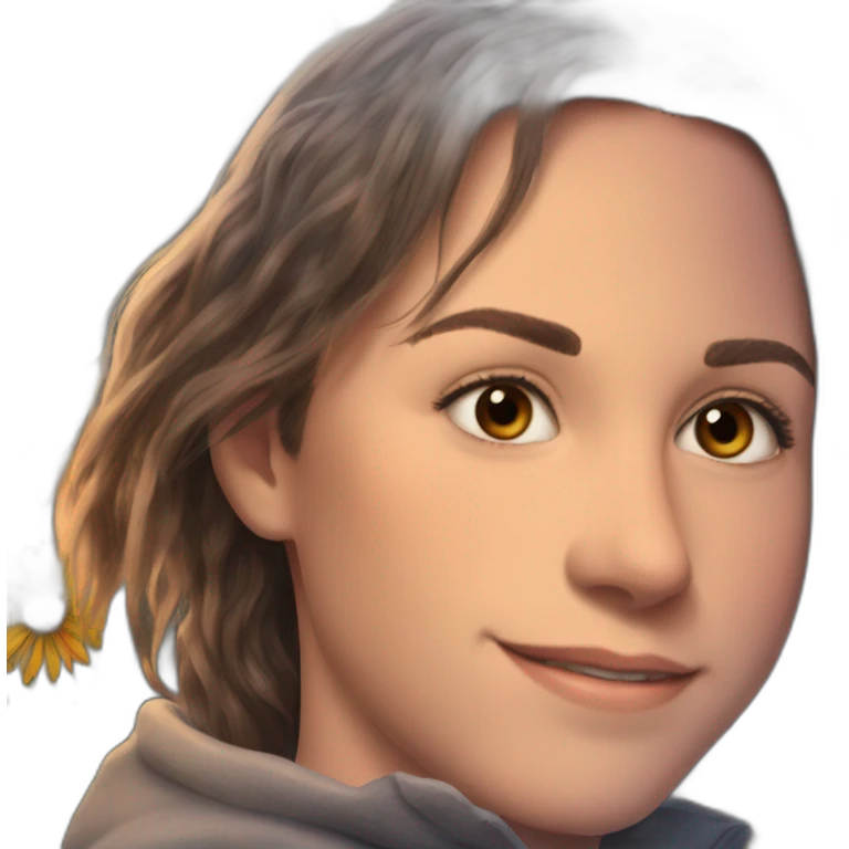 flower smile with brown eyes emoji