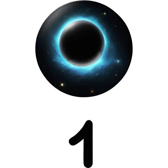 black hole in space with number 1 in side emoji