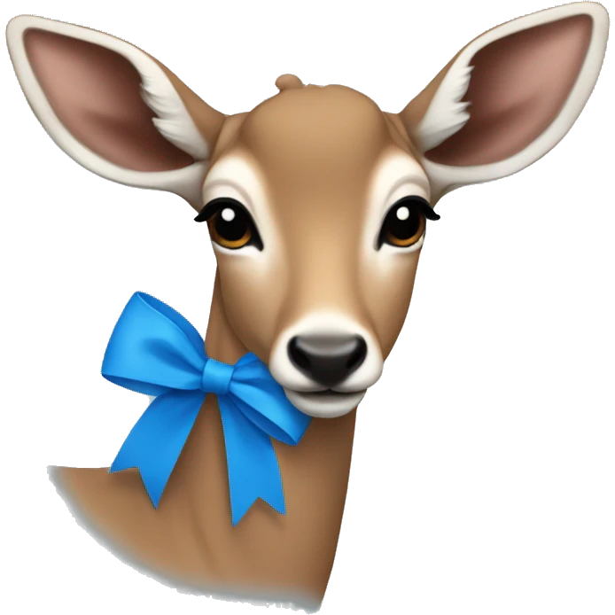Doe with a blue bow emoji