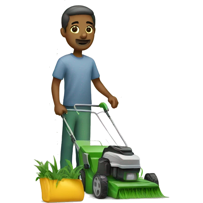 man with lawnmoer emoji