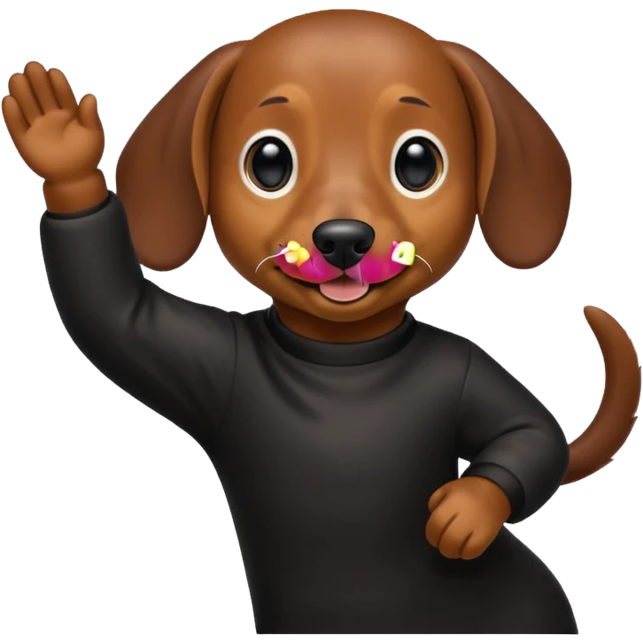 Create a dachshund dabbing emoji