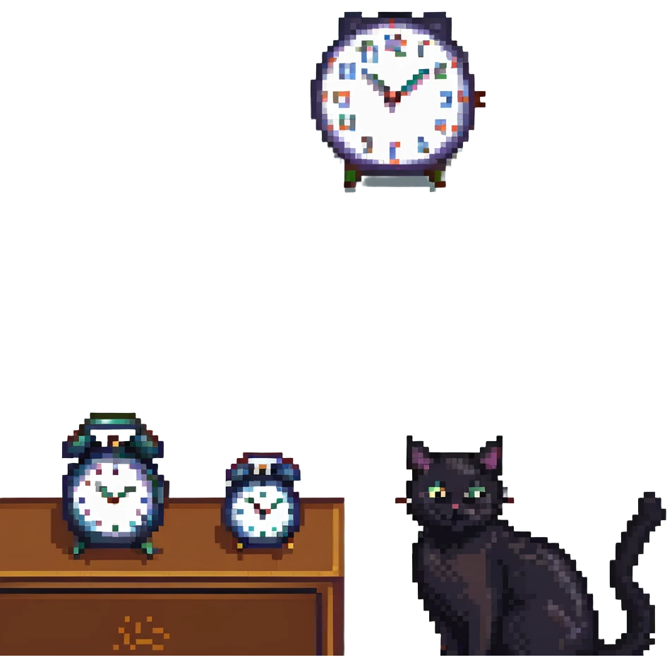 black cat waiting for salary looks at clocks emoji
