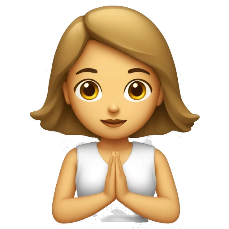 menina meditando e passando gloss emoji