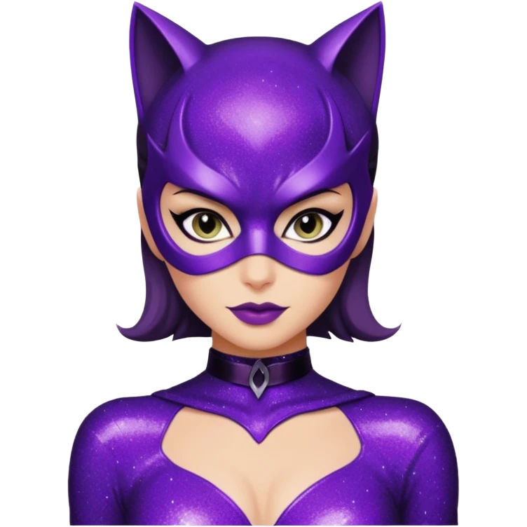 glitter purple Cat woman sexy emoji